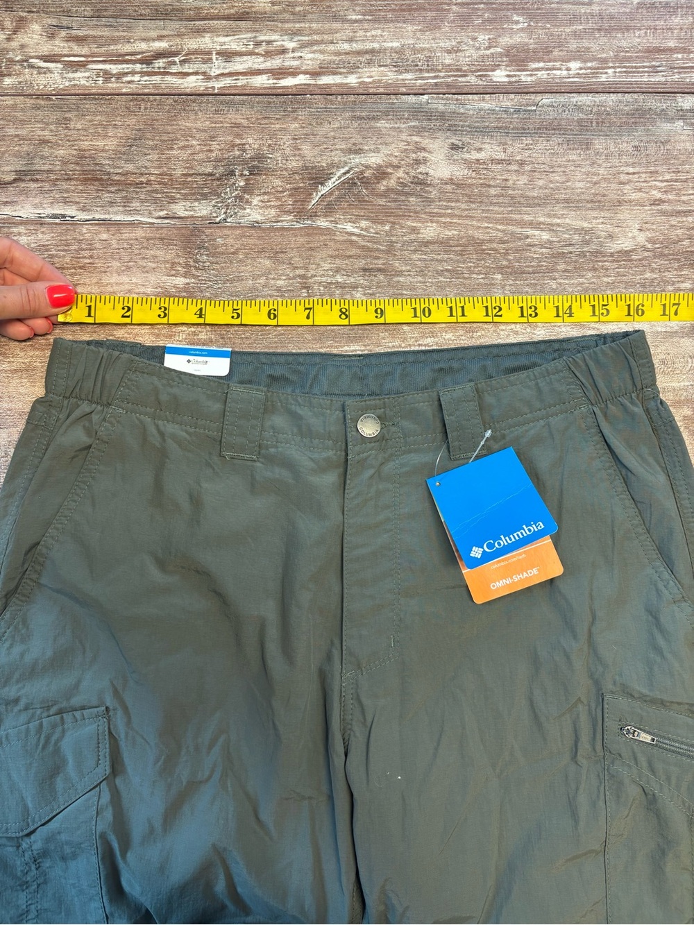 Columbia NWT Convertible Zip Off Shorts Olive Green Outdoor Pants Omni Shade 34 - Picture 5 of 10